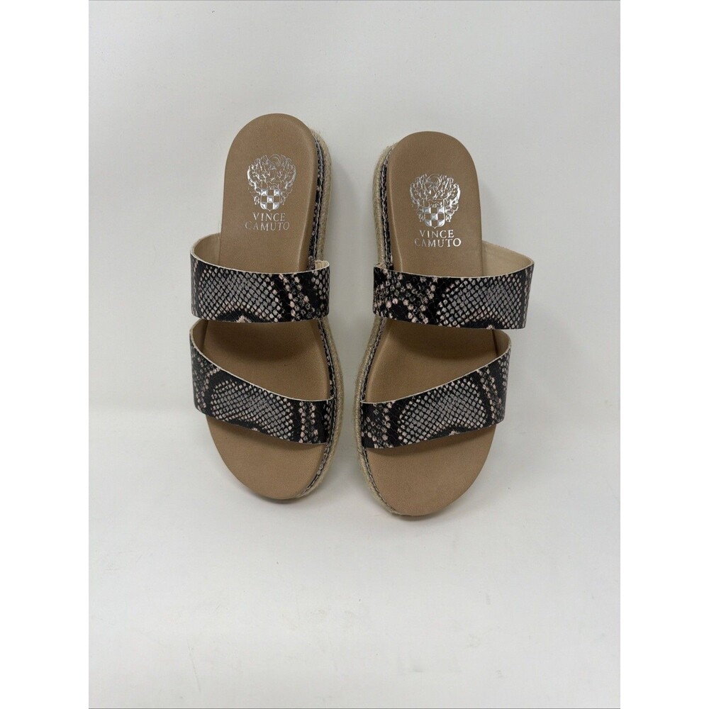 Vince Camuto Rynnah Women’s Faux Snakeskin Two Strap Slides Sandals 6.5